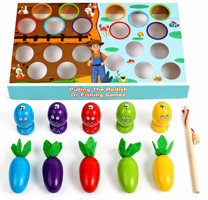 2-in-1 Wooden Fishing & Pull Carrot Game