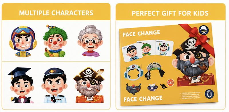 Wooden Face Change Puzzle