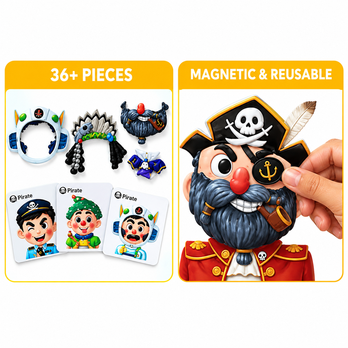 Wooden Face Change Puzzle
