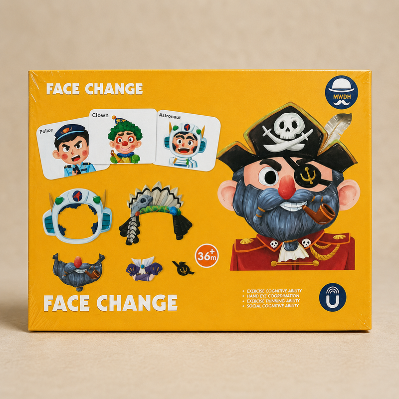 Wooden Face Change Puzzle